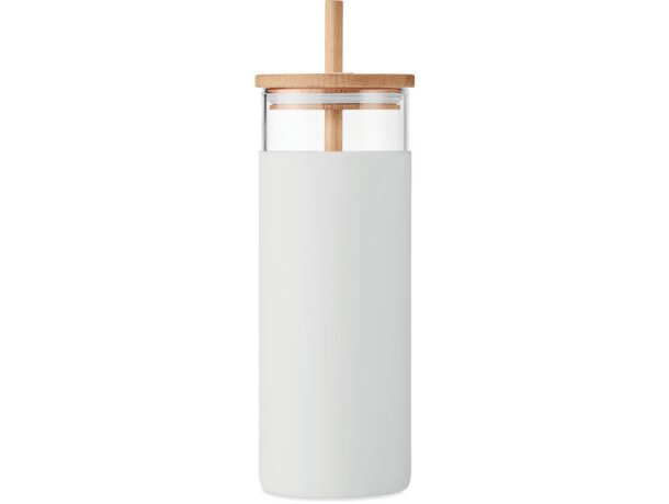 Vaso de 450 ml con tapa bambú Strass Blanco detalle 6
