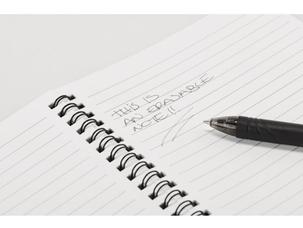 Libretas ecológicas personalizadas Nobuuk reutilizables con bolígrafo y paño Negro detalle 4