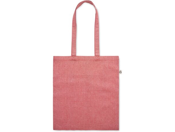 Bolsa de la compra 100% algodón asas largas 140 g/m2 Rojo detalle 3