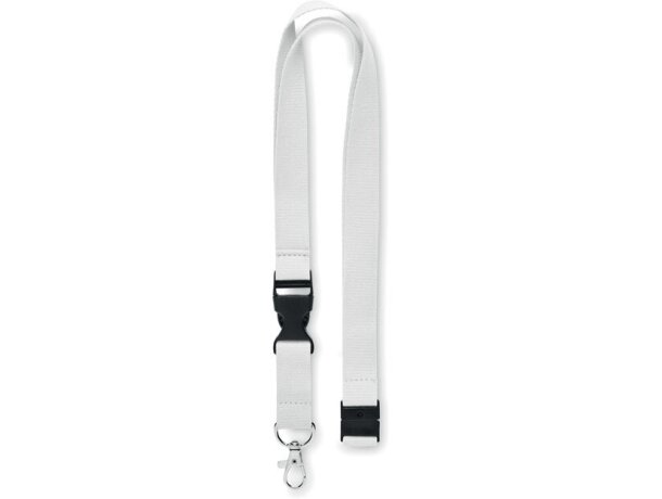 Lanyard con mosquetón 20mm Lannycot Blanco detalle 6