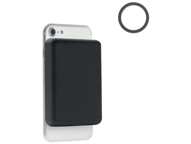 Cargador inalámbrico Doubletic bambú 15W con batería 5000 mAh Blanco detalle 3