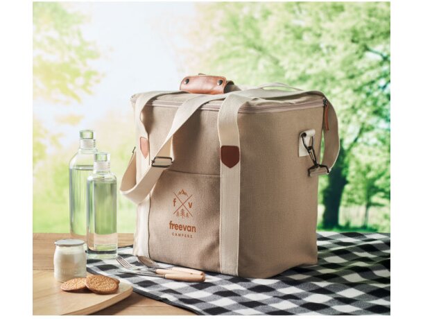 Bolsas térmicas con cinta bandolera canvas lavado Beige detalle 2