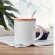 Tazas personalizadas cerámica con cuchara y tapa de bambú Kenya Blanco detalle 3