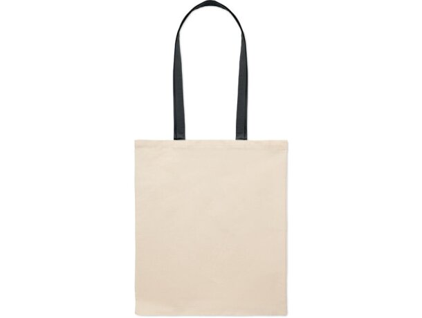 Bolsa algodón Zevra 140 gr asas largas colores 38x42 cm Negro detalle 1