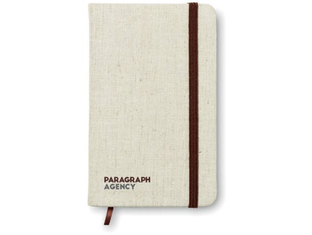 Libreta banda elastica acabado tela forrada cartón Beige detalle 4