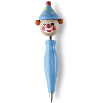 Bolígrafo con payaso de madera personalizado azul Bolígrafo con payaso de madera personalizado azul