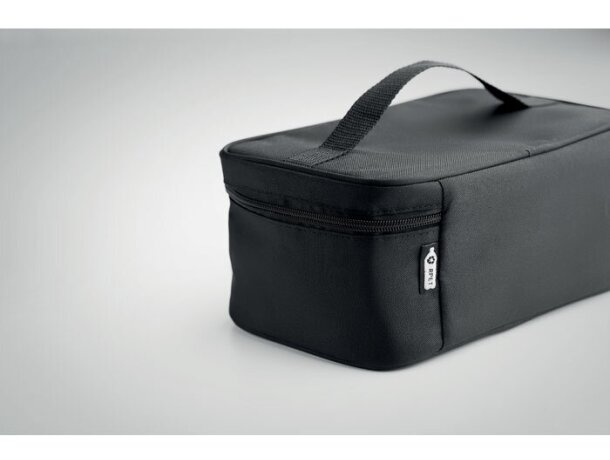 Bolsa térmica con fiambrera reutilizable de rPET Growler Negro detalle 3