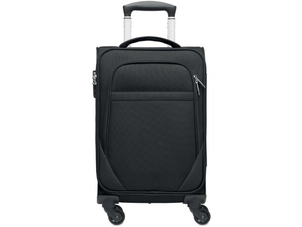 Trolley de 600D RPET Soft Voyage Negro detalle 2