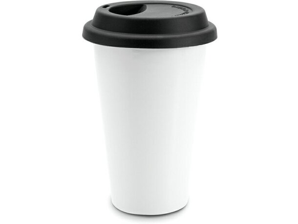 Vaso de plástico con tapa de doble pared negro personalizado