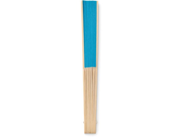 Abanico de bambú Fanny Paper Azul claro detalle 16