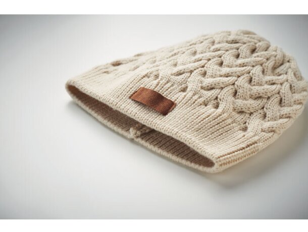 Gorros de invierno rPET Katmai Beige detalle 6