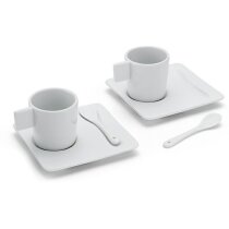 Set de cafe de cerámica de dos piezas personalizada blanca Set de cafe de cerámica de dos piezas personalizada blanca