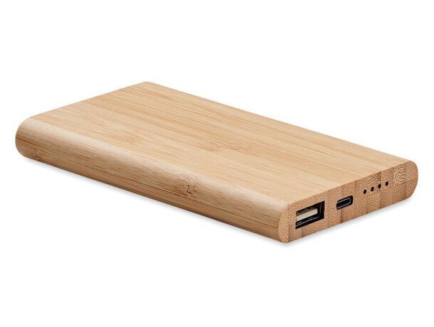 Arenapower C: cargador portátil bambú 4000 mAh cable tipo C Madera detalle 4