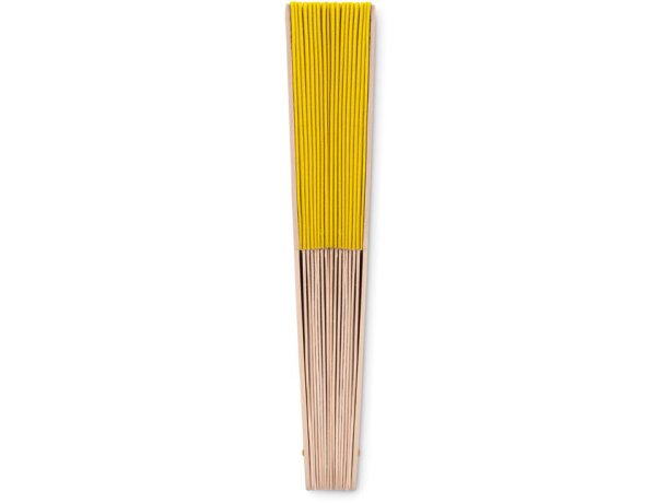 Abanico Fanny Wood de madera artesanal y sostenible Amarillo detalle 2