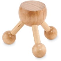 Masajeador trípode madera natural con logo personalizado