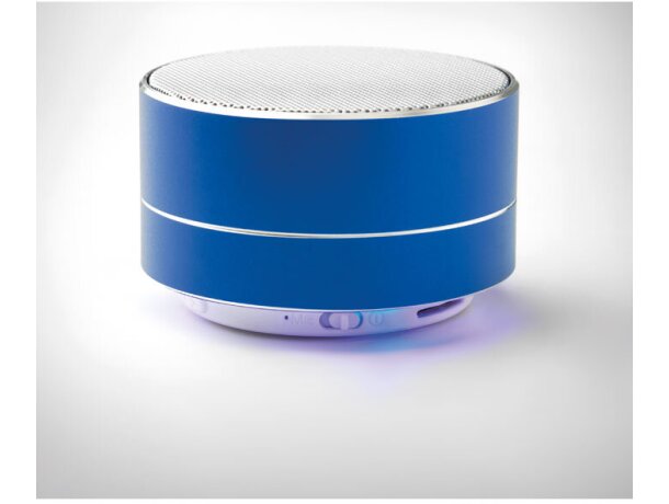 Altavoz Bluetooth De Aluminio Azul real detalle 4
