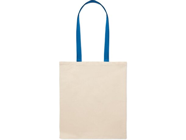 Bolsa algodón Zevra 140 gr asas largas colores 38x42 cm Azul real detalle 5