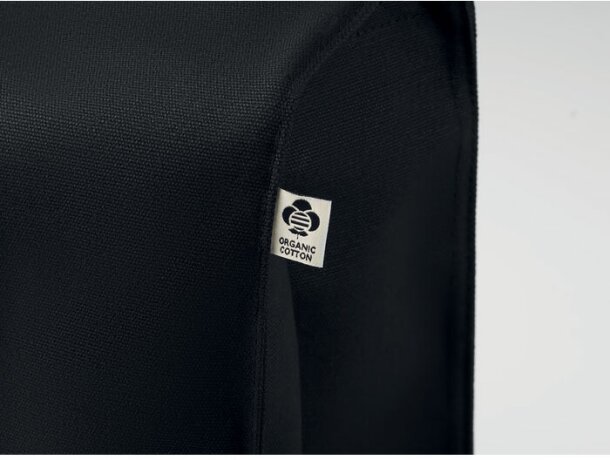 Bolsa ecológica asas de bambú 100% algodón 360 g/m2 Negro detalle 5