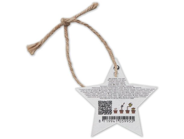 Adorno navideño papel semillas starseed promocional Blanco detalle 2