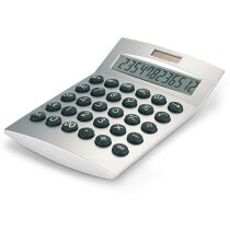 Calculadora de 12 dígitos básica plateado mate personalizada