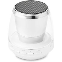 Altavoz reproductor con luz ambiental personalizado blanco Altavoz reproductor con luz ambiental personalizado blanco