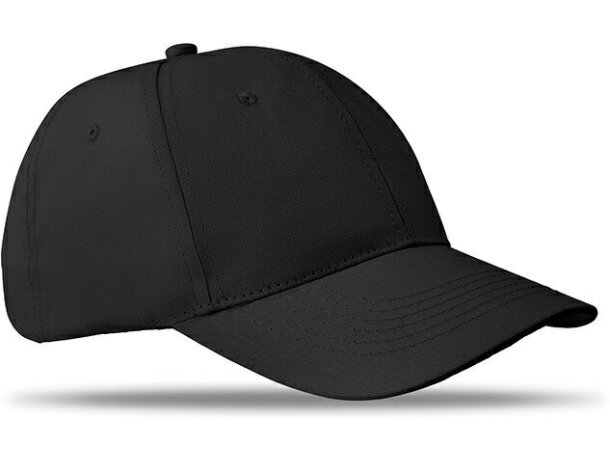 Gorra de beisbol con 6 paneles negra merchandising