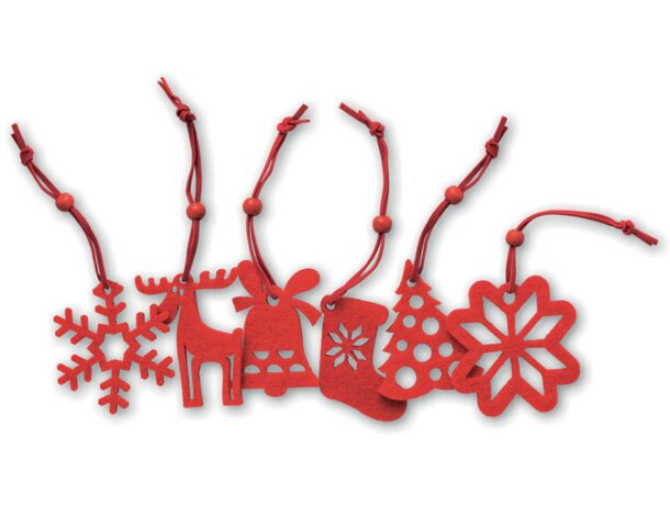Set de adornos de árbol personalizado 6 piezas Rouge Rojo detalle 3