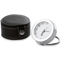 Reloj de viaje en estuche de polipiel personalizado negro Reloj de viaje en estuche de polipiel personalizado negro