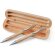Boligrafos grabados corporativos Demoin madera natural