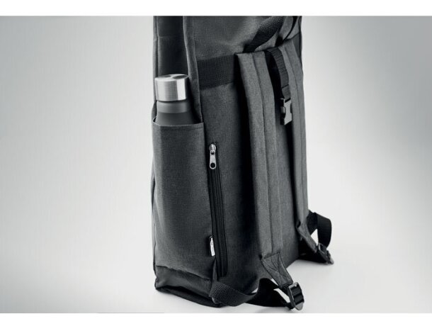 Mochilas deporte rPET 600D Udine Negro detalle 4