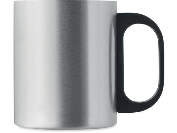 Taza doble pared 300 ml Taniss Plateado mate detalle 8