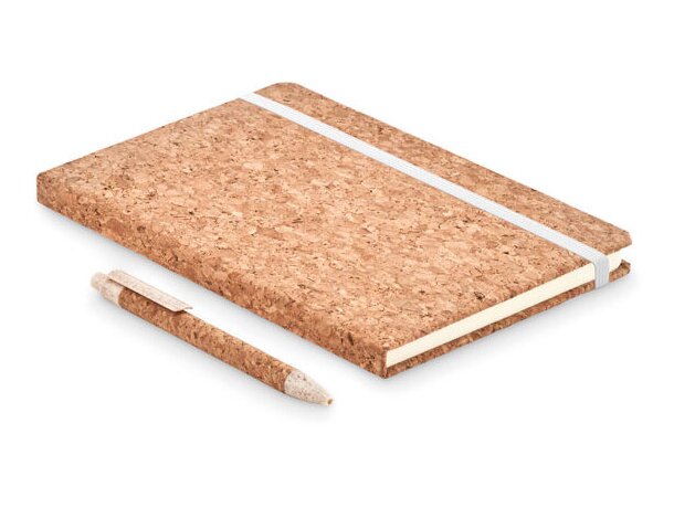 Set de libreta con boli en caja papel Suber Set Beige detalle 4