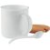 Tazas personalizadas cerámica con cuchara y tapa de bambú Kenya Blanco detalle 2