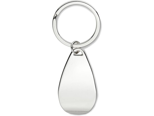 Llavero elegante con abridor plateado brillante Llavero elegante con abridor plateado brillante