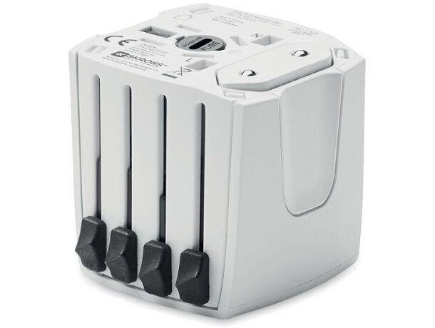 Adaptador de viaje universal seguro de abs Muv Micro Blanco detalle 2