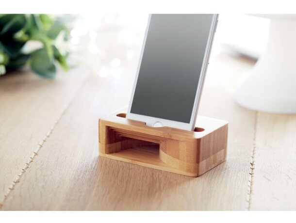 Soporte para smartphone Caracol Madera detalle 3