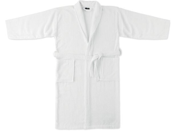 Albornoz 100% algodón orgánico Onzai Medium Blanco detalle 2