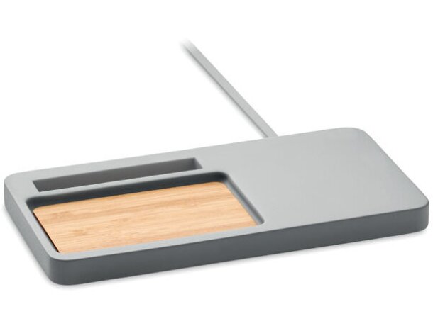 Set de sobremesa con cargador inalámbrico Viana Desk Gris claro detalle 7