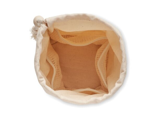 Bolsa ecológica pequeña de algodón orgánico 220 g/m2 Diste Small Beige detalle 1