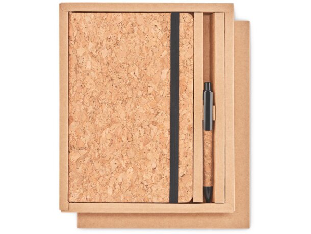 Set de libreta con boli en caja papel Suber Set Negro detalle 2