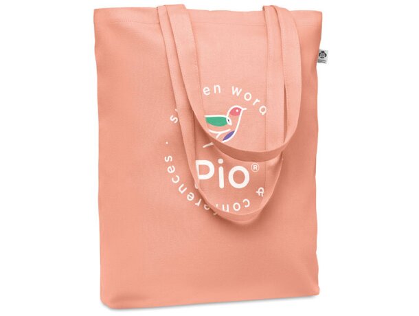 Bolsa de algodón asas largas orgánico 270 g/m2 Coco Naranja detalle 10