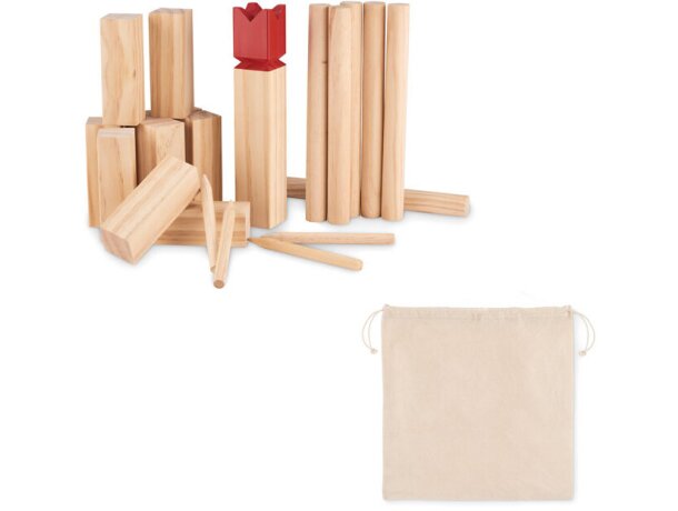 Juego King en pino natural para exterior con logo en bolsa Madera detalle 7