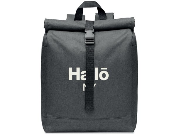 Mochilas deporte rPET 600D Udine Negro detalle 3