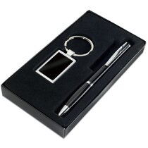 Estuche con bolígrafo y llavero