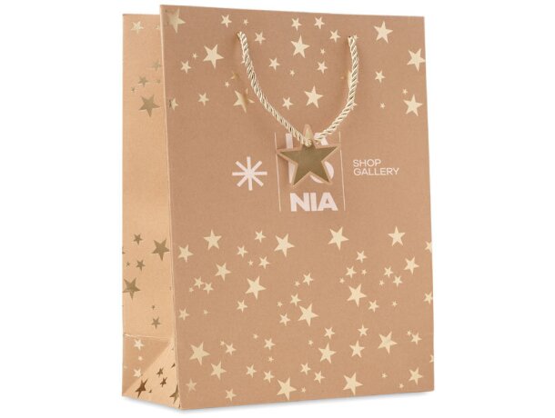 Bolsa regalo personalizada papel craft 250 g/m2 Sparkle Dorado detalle 17