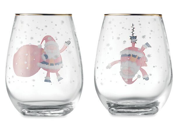 Set de 2 vasos de Navidad Noel Blanco detalle 1