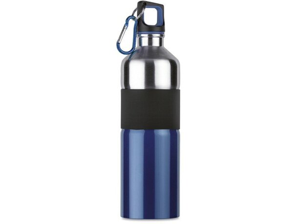 Botella bicolor de acero personalizada azul