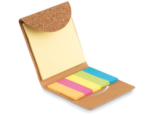 Set bloc y notas adhesivas corcho con solapa Beige detalle 2