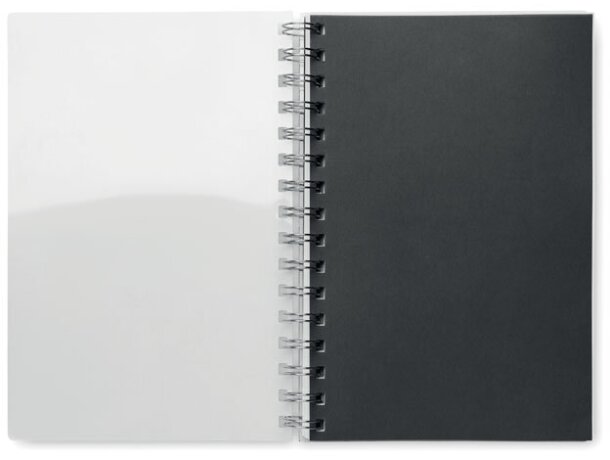 Libretas con anillas con hojas a rayas rPET Anotate Negro detalle 2