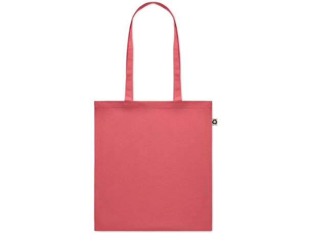 Bolsa asas largas algodón reciclado pre-consumo 140 g/m2 Zoco Colour Rojo detalle 2